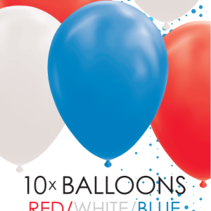 10 Rood, wit en blauwe 12″ ballonnen